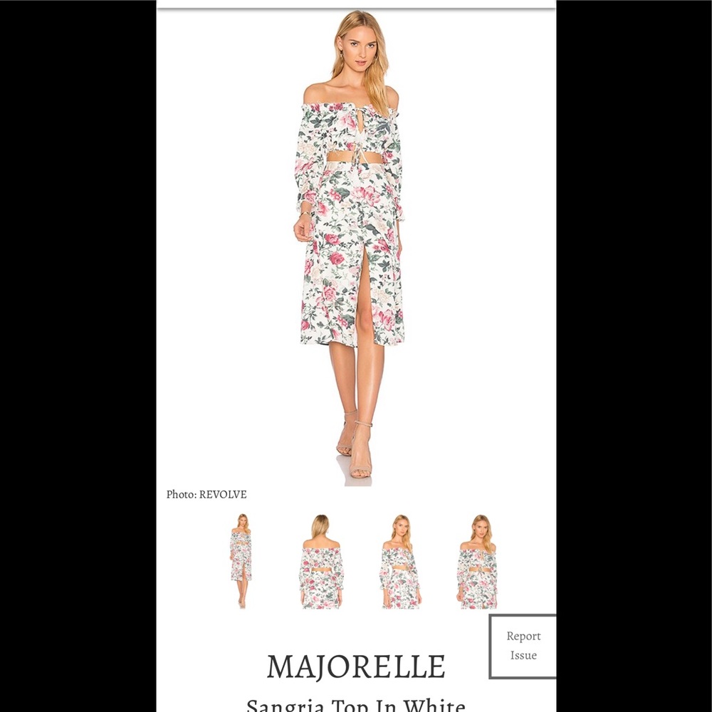 Majorelle sangria top and matching skirt set